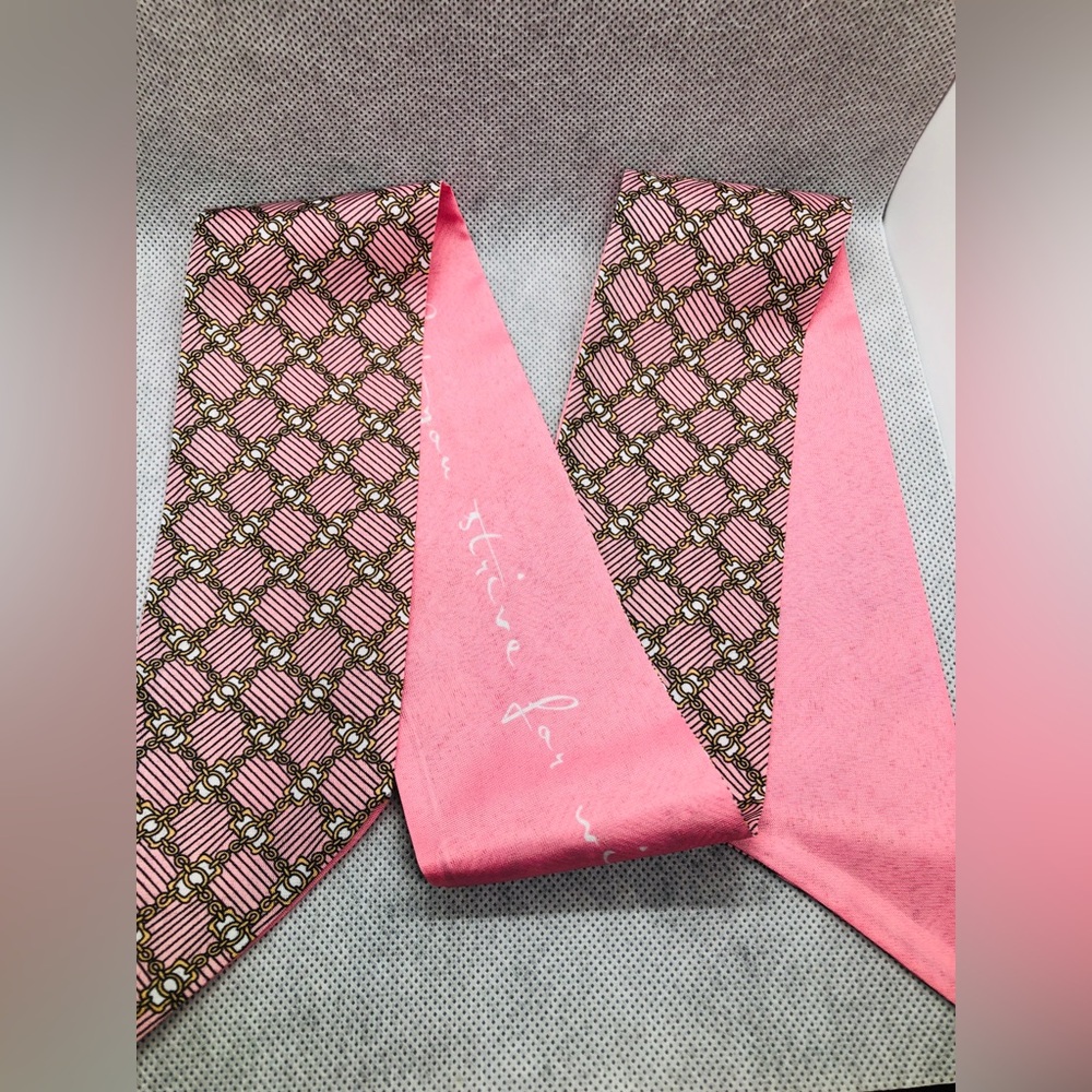 Pink Floral Women's Scarf Ribbon - Vibrant Pink Floral Print